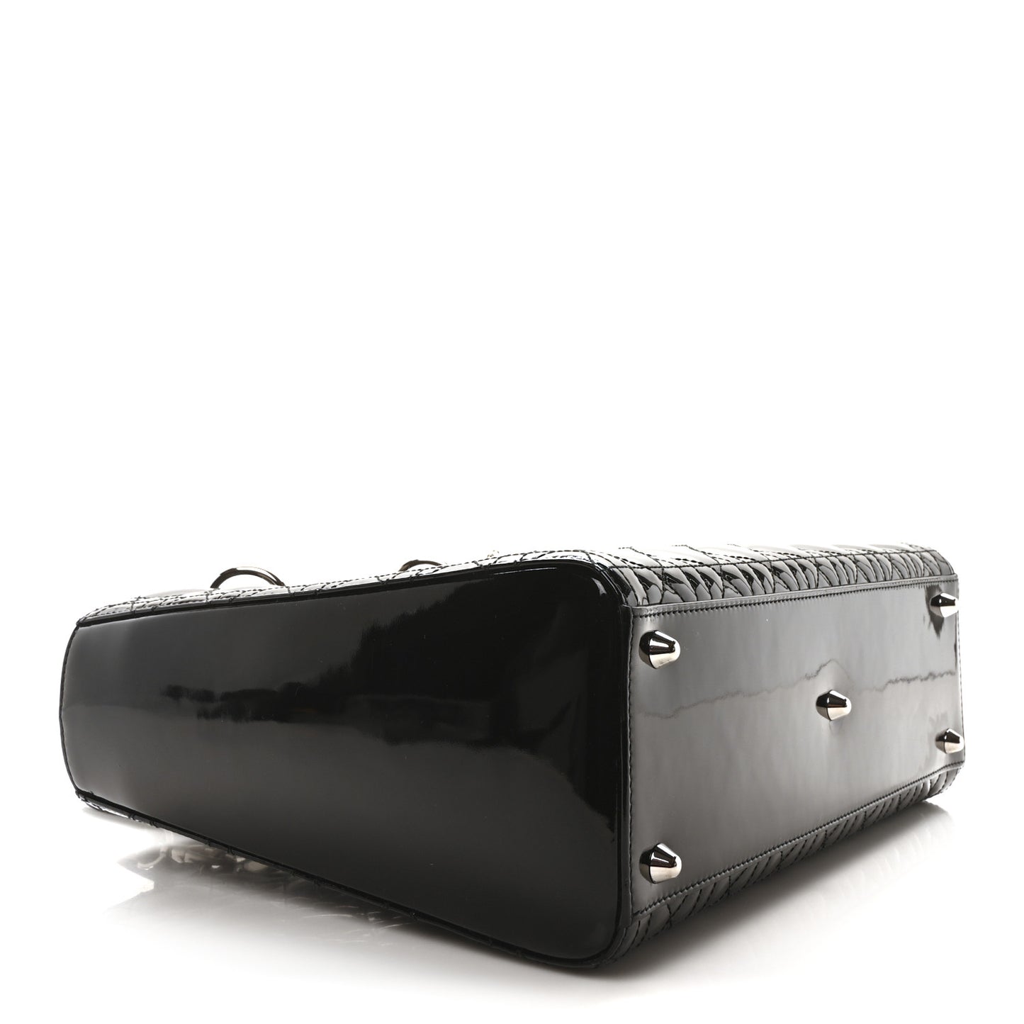 Patent Cannage Large Lady Dior Black