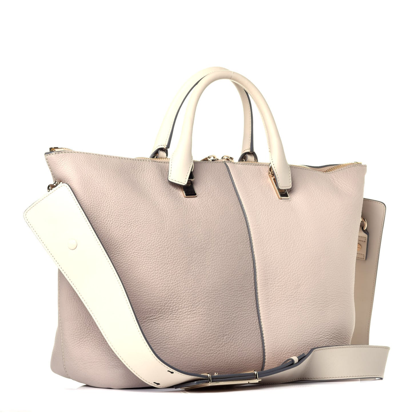 Grained Calfskin Large Two Tone Baylee Tote