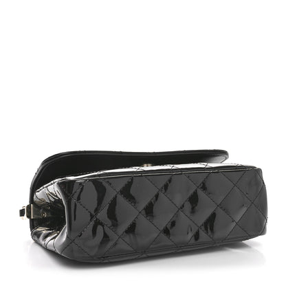 Chanel Patent Quilted Top Handle Clutch  Black 4 of 11