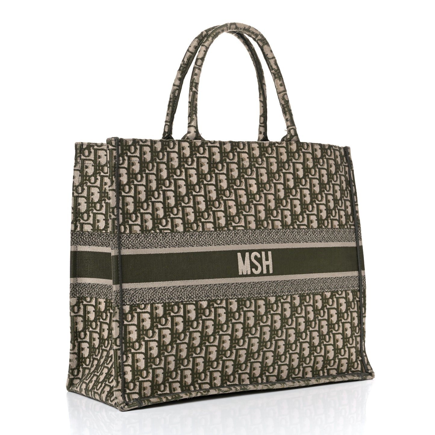 Oblique Large Book Tote Vert Multicolor