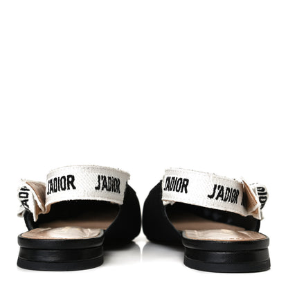 Christian Dior Technical Canvas Ribbon J'Adior Slingback Ballet Flats 36 Black 6 of 11