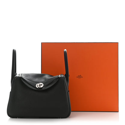 Hermes Taurillon Clemence Lindy 26 Black 11 of 11