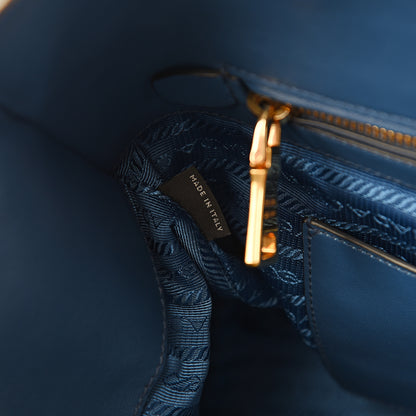 Prada Glace Calf Shopping Tote Bluette 6 of 10
