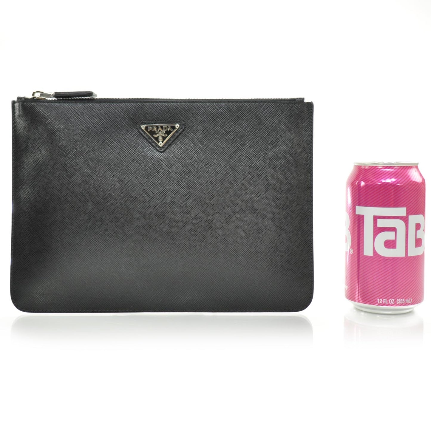 Saffiano Flat Cosmetic Pouch Nero Black