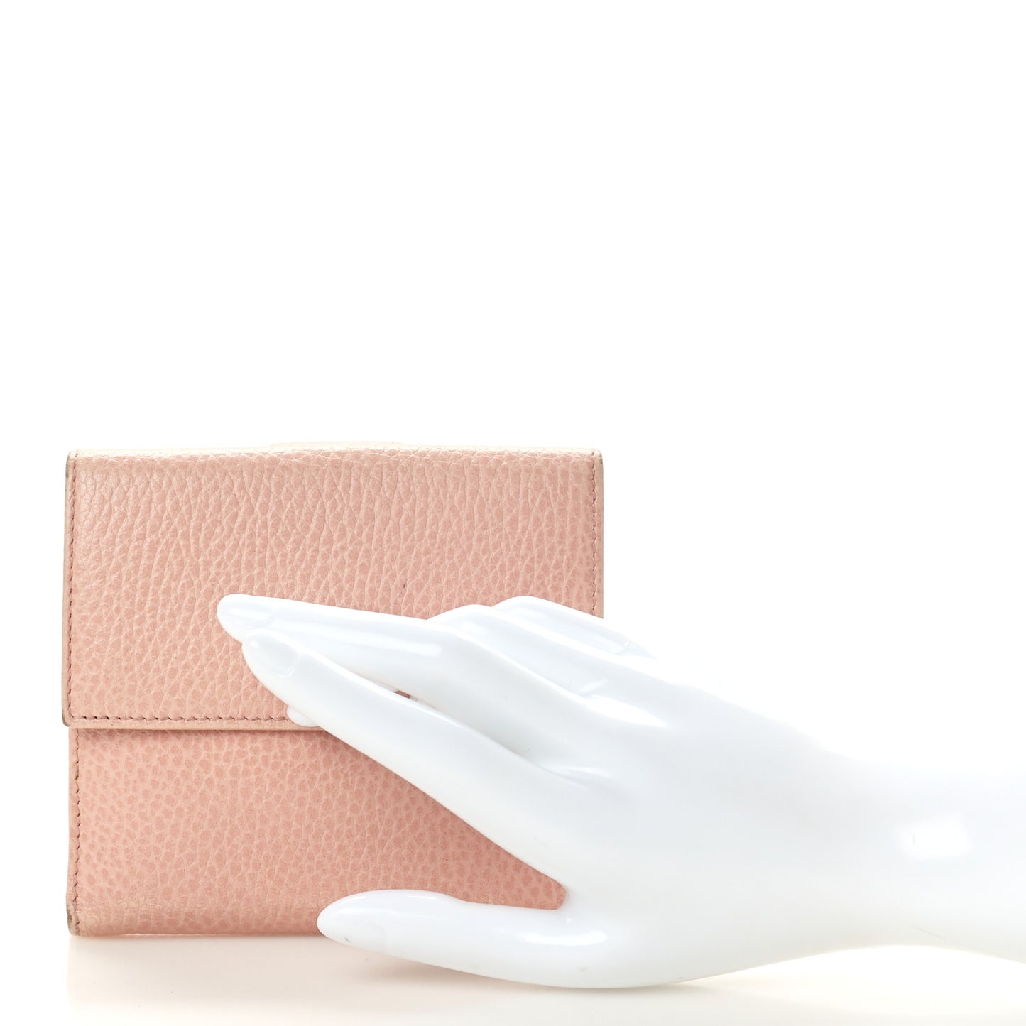 Dollar Calfskin Double G French Flap Wallet Perfect Pink