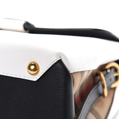 Burberry Derby Calfskin House Check Medium Camberley Chalk White Black 7 of 11