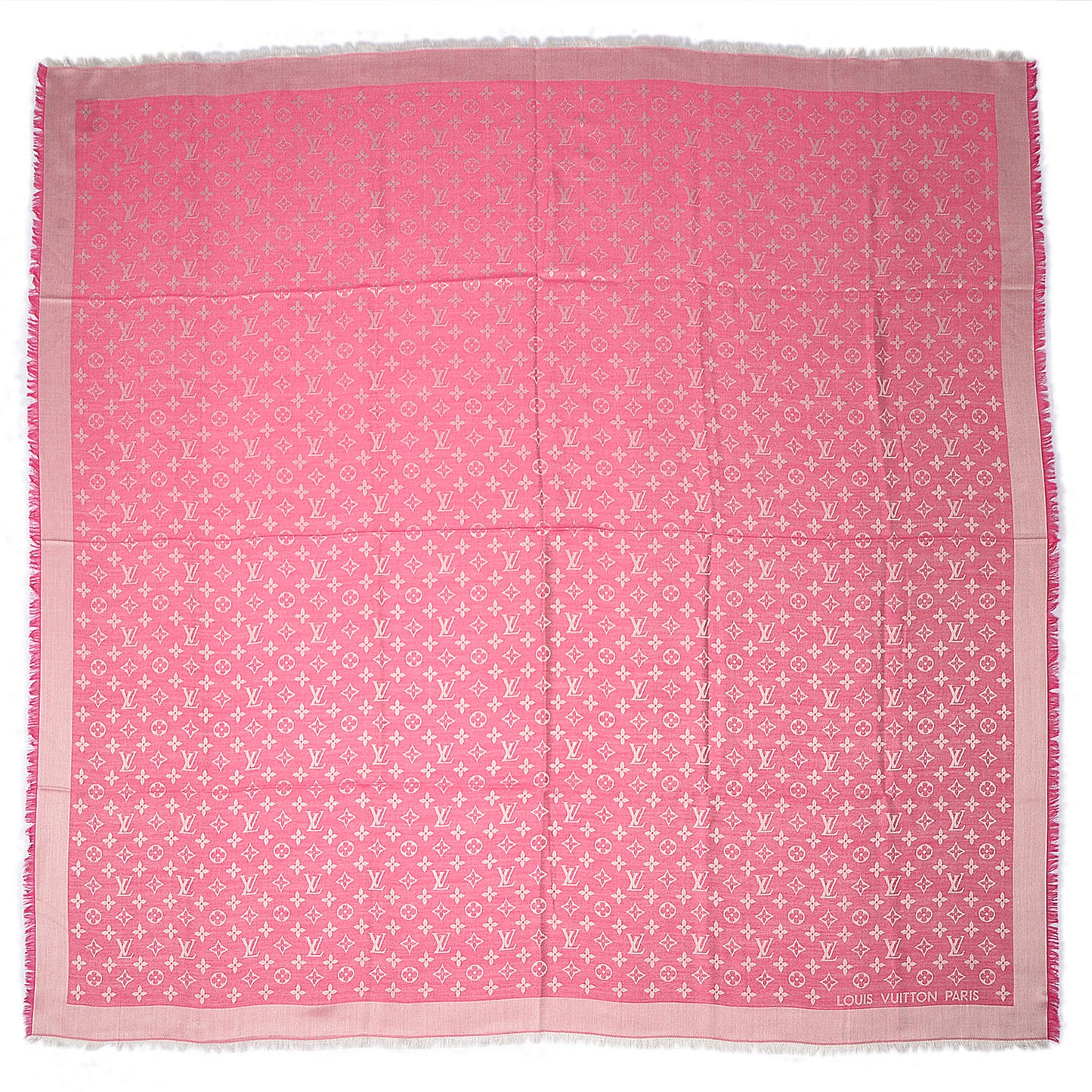 Silk Wool Monogram Denim Shawl Pivoine