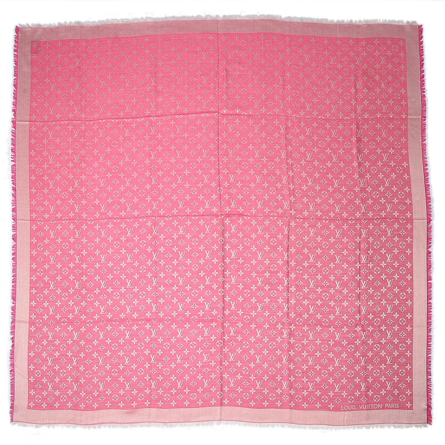 Louis Vuitton Silk Wool Monogram Denim Shawl Pivoine 3 of 5