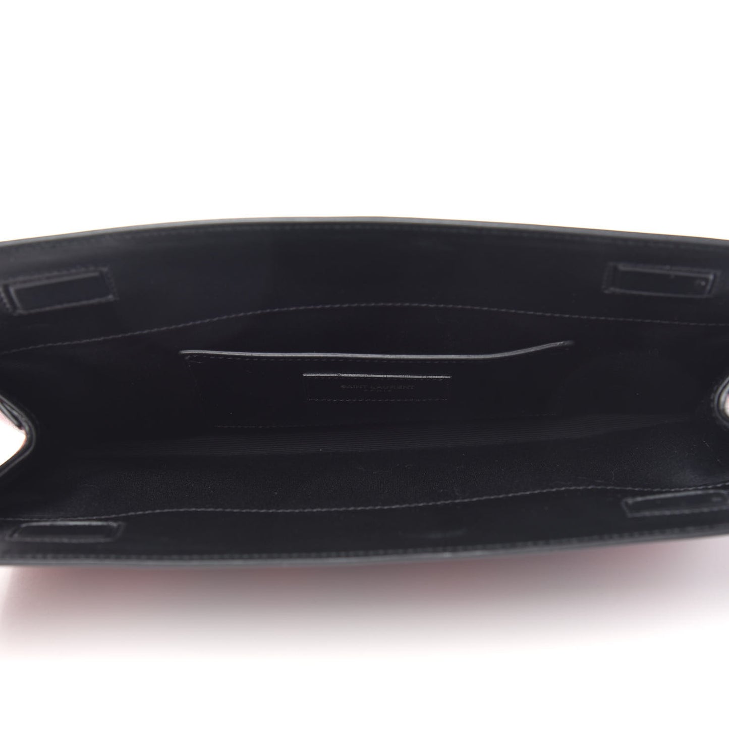 Nappa Big Hearts Clutch Black Red