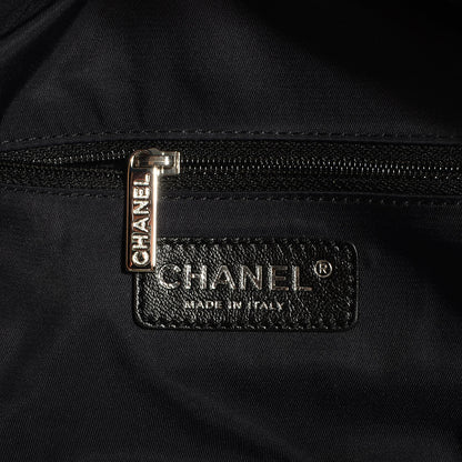 Chanel Coated Canvas Quilted Small Paris Biarritz Tote Black 6 of 8