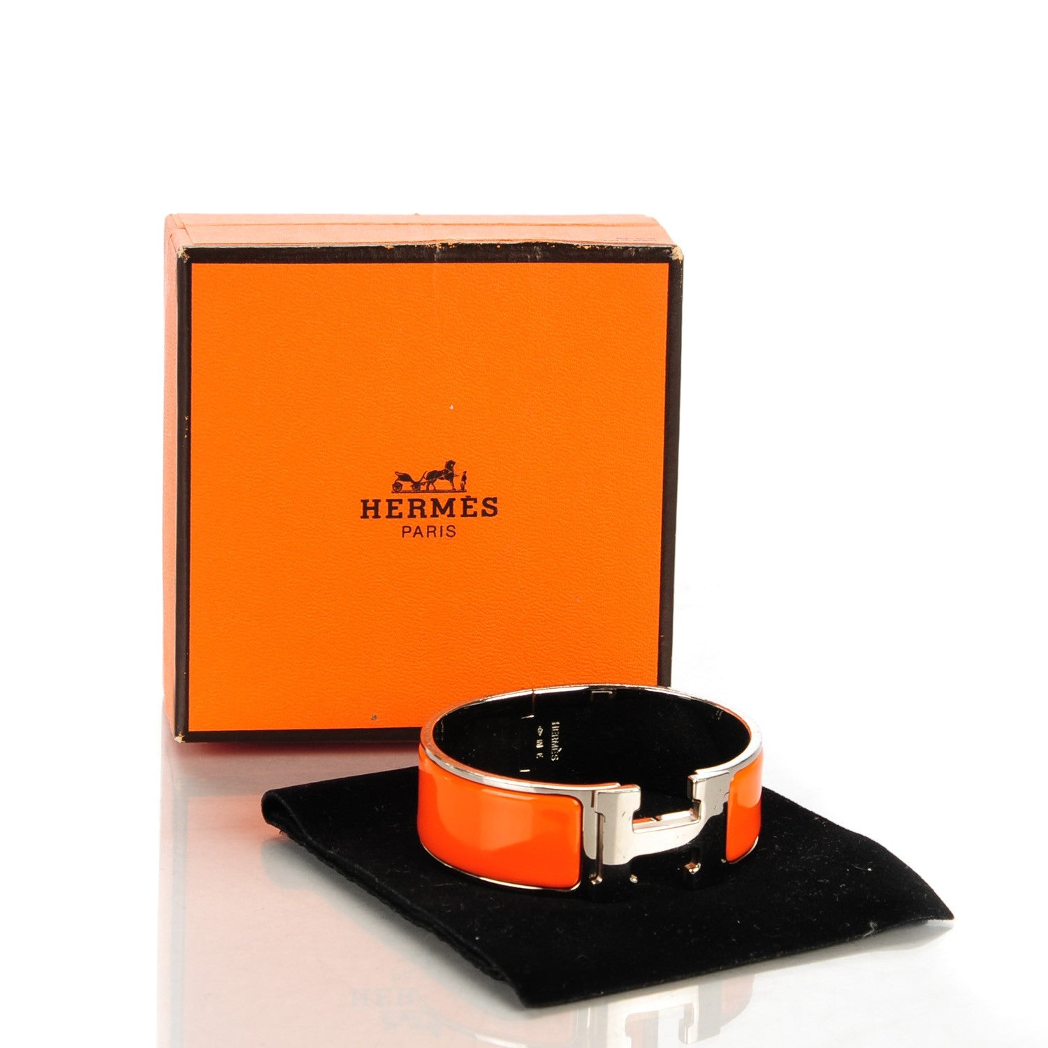 Hermes Enamel Wide Clic Clac H Bracelet PM Orange 6 of 6
