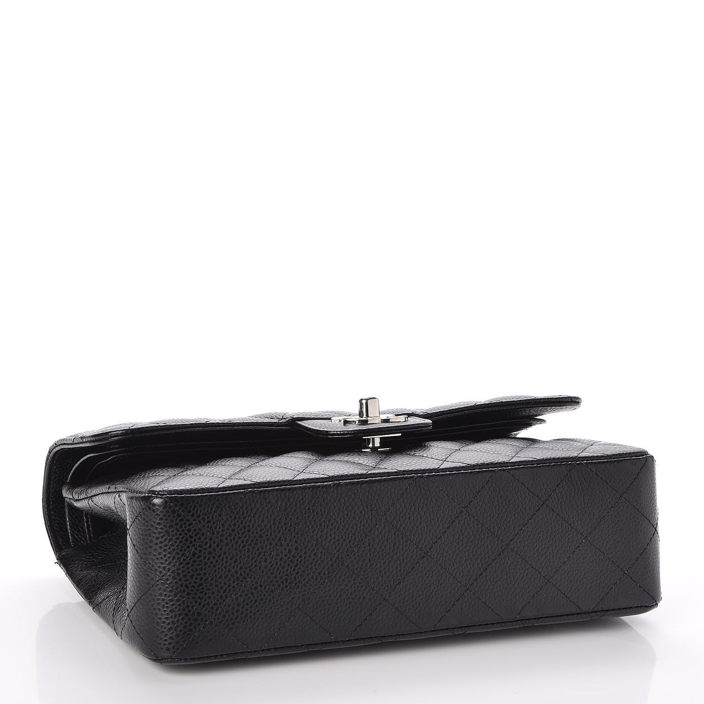 Caviar Quilted Small Double Flap Black
