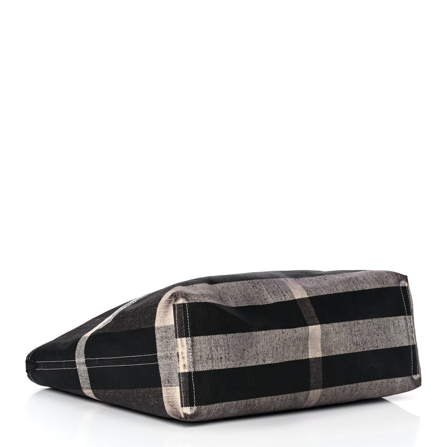 Coated Canvas Mega Check Medium Doodle Tote Black White