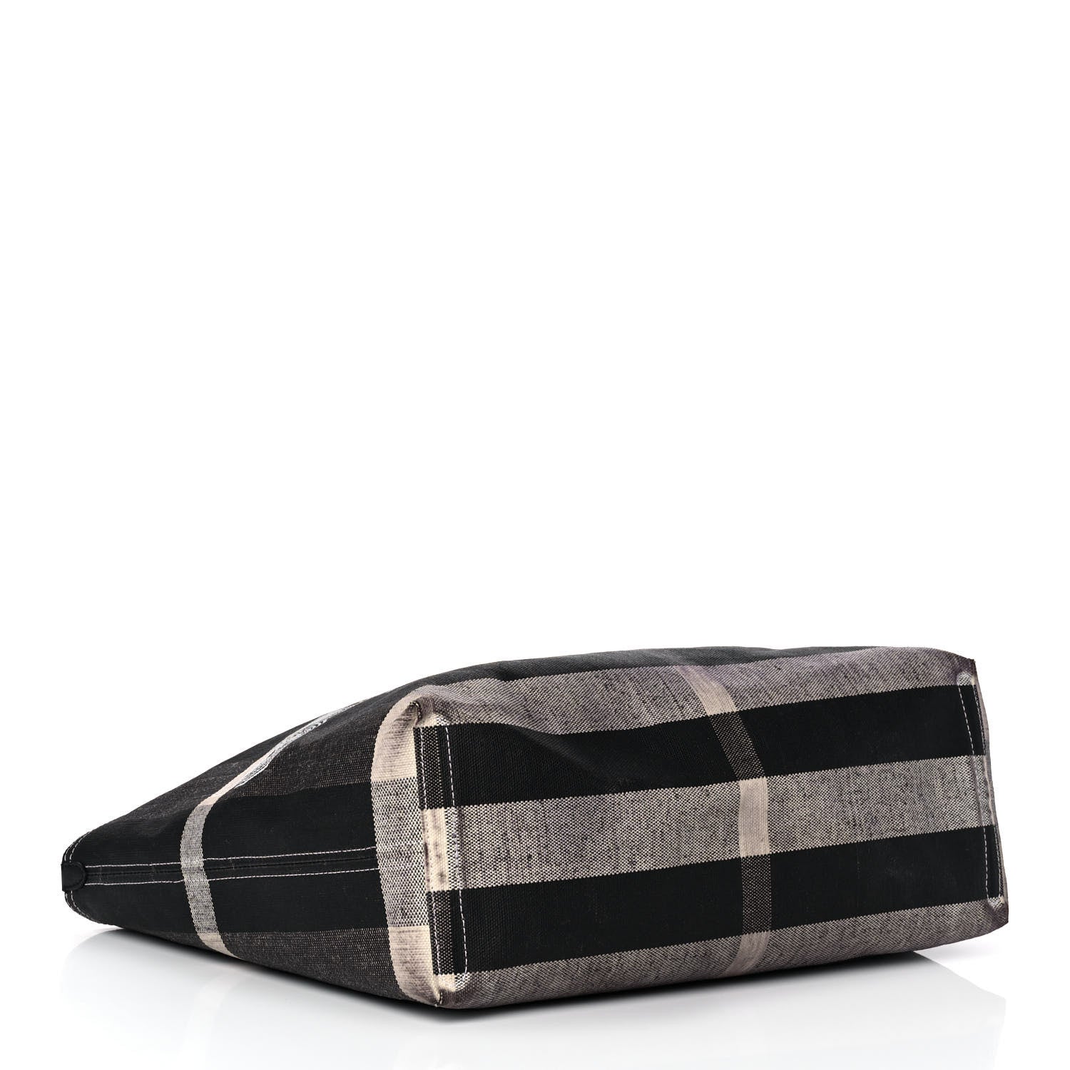 Burberry Coated Canvas Mega Check Medium Doodle Tote Black White 4 of 16
