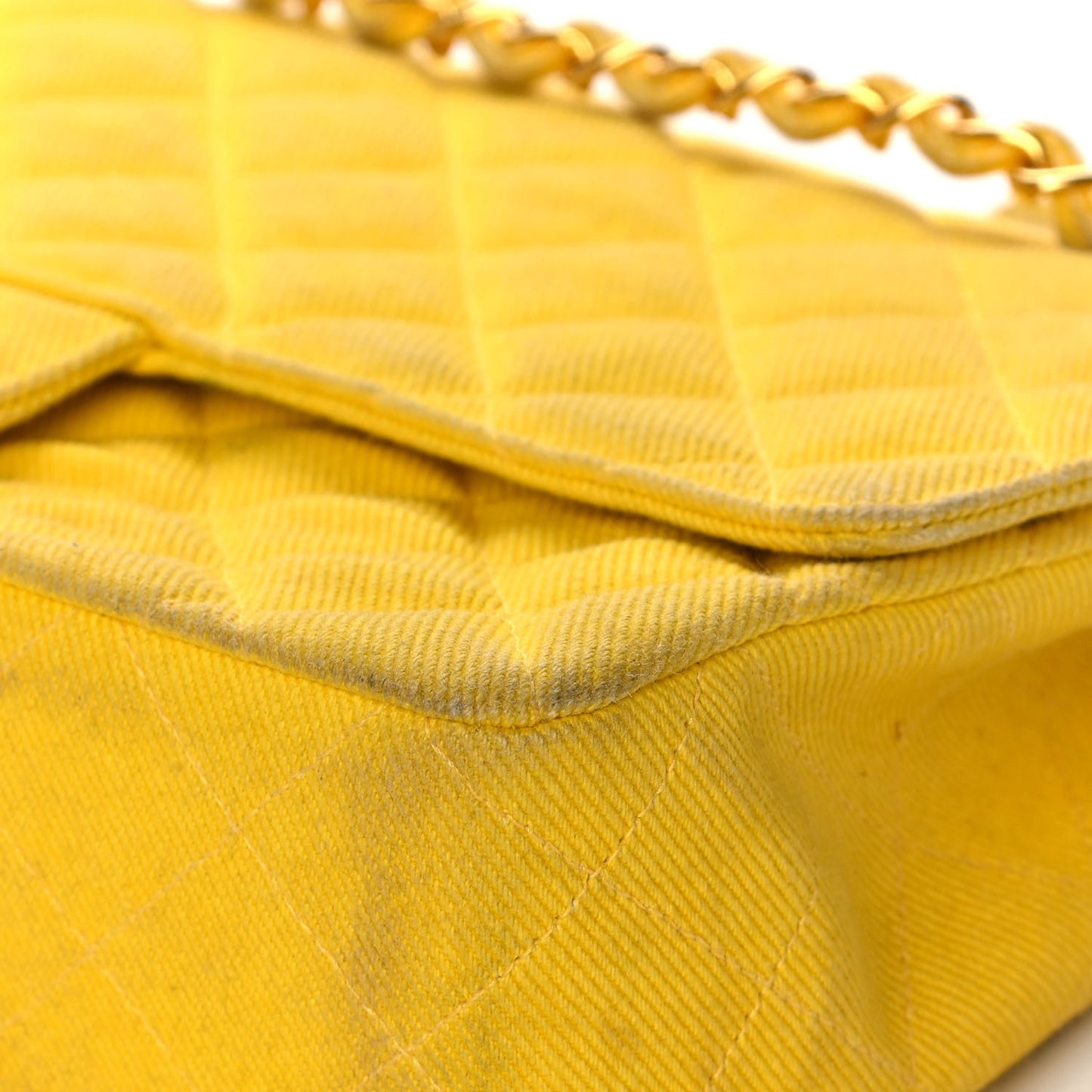 Jersey Quilted Medium Single Flap Yellow