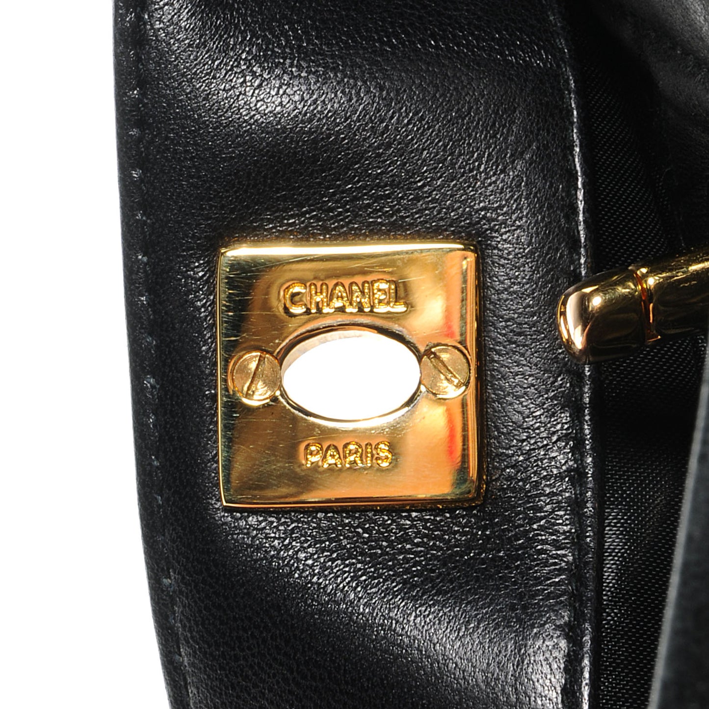 Quilted Lambskin Tassel Camera Case Black