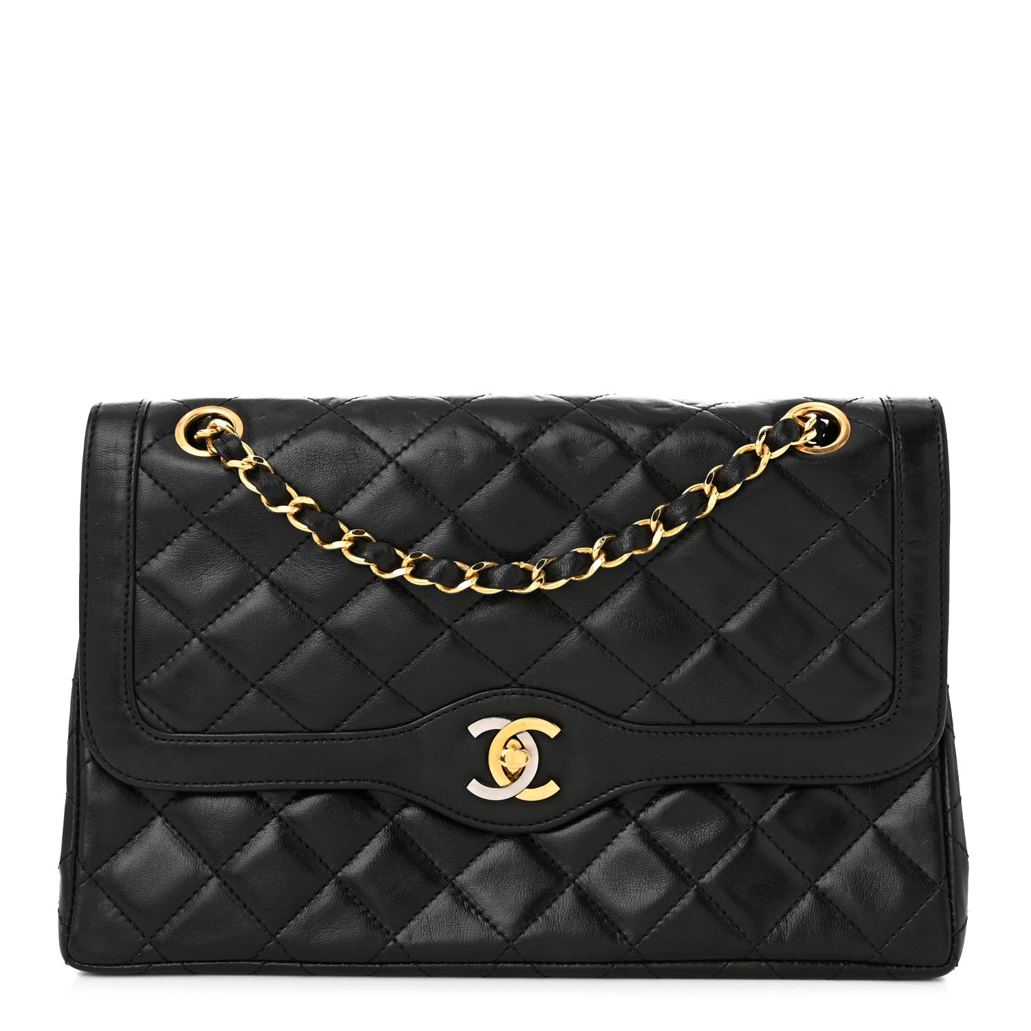 Chanel Lambskin Quilted Medium Double Flap Black 1 of 10