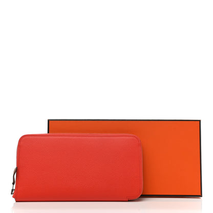 Hermes Epsom Silk'in Wallet Orange Poppy Bleu Saint Cyr 9 of 9