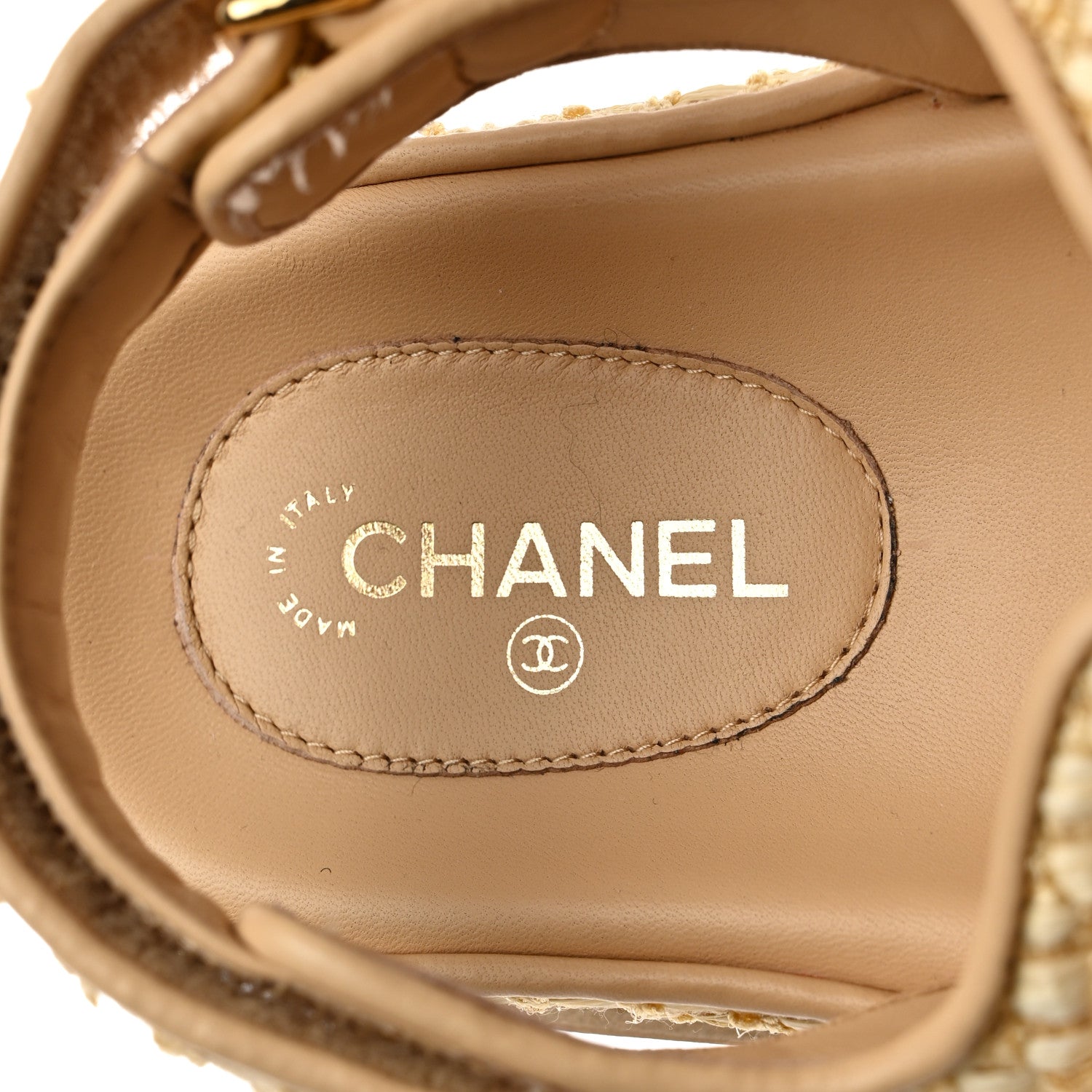 Chanel Braided Fabric Velcro Dad Sandals 38 Beige 6 of 9