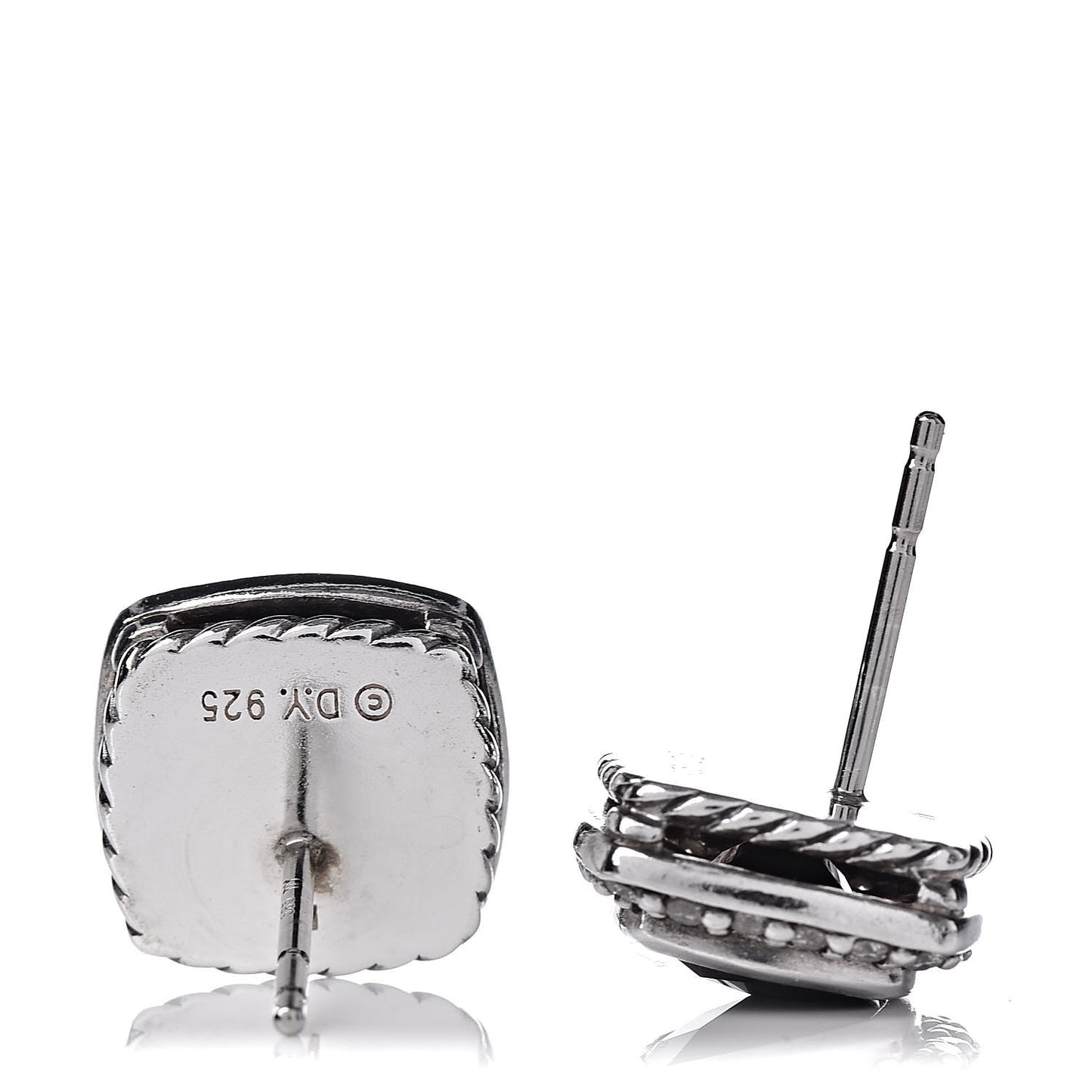 Sterling Silver Diamond Black Onyx 7mm Petite Albion Earrings