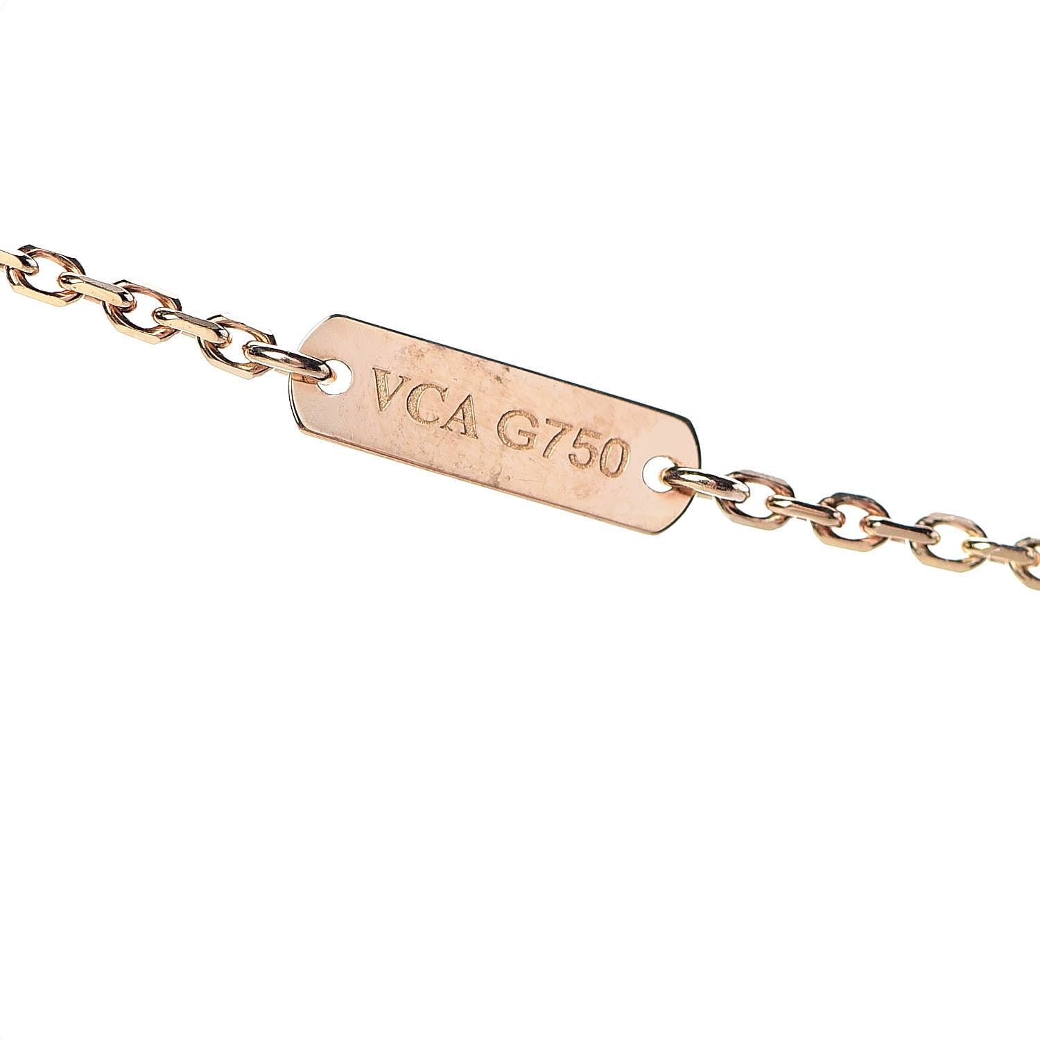 Van Cleef & Arpels 18K Yellow Gold Mother of Pearl Vintage Alhambra Pendant Necklace 5 of 6