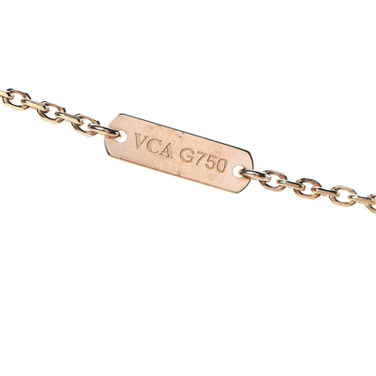 Van Cleef & Arpels 18K Yellow Gold Mother of Pearl Vintage Alhambra Pendant Necklace 5 of 6