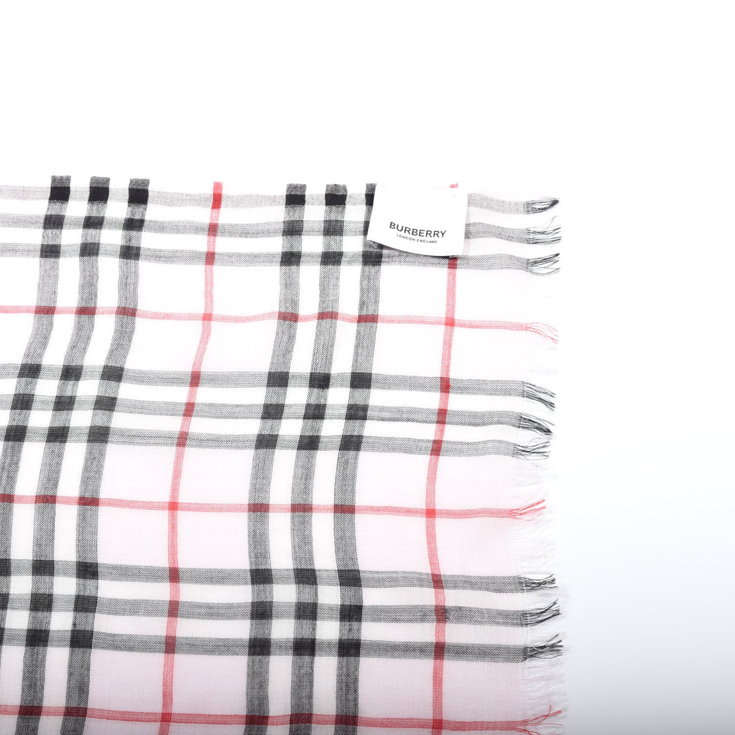 Burberry Wool Silk Gauze Vintage Check Scarf Alabaster Pink 5 of 9