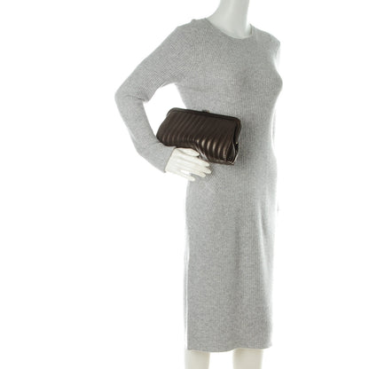 Chanel Lambskin Vertical Quilted Mademoiselle Clutch Marron Fonce 2 of 7