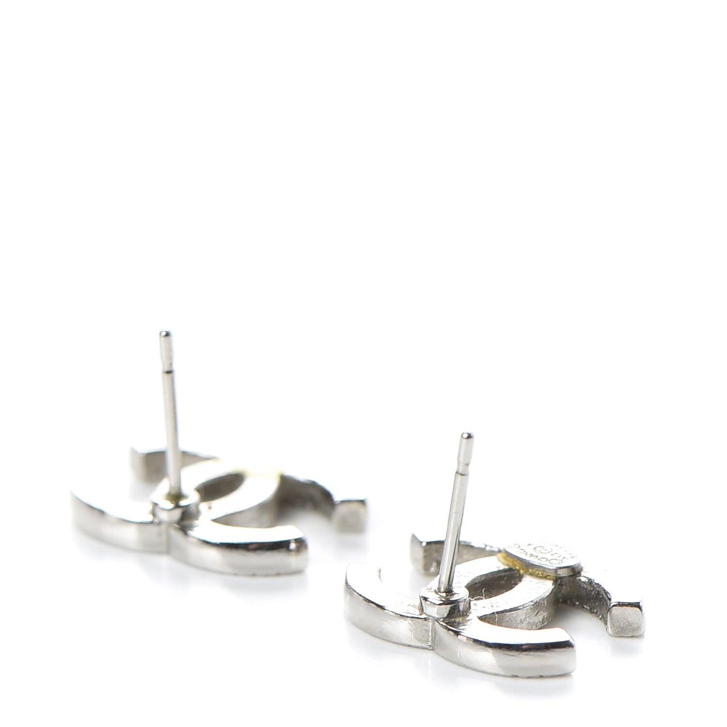 Chanel Crystal CC Earrings Silver 3 of 5