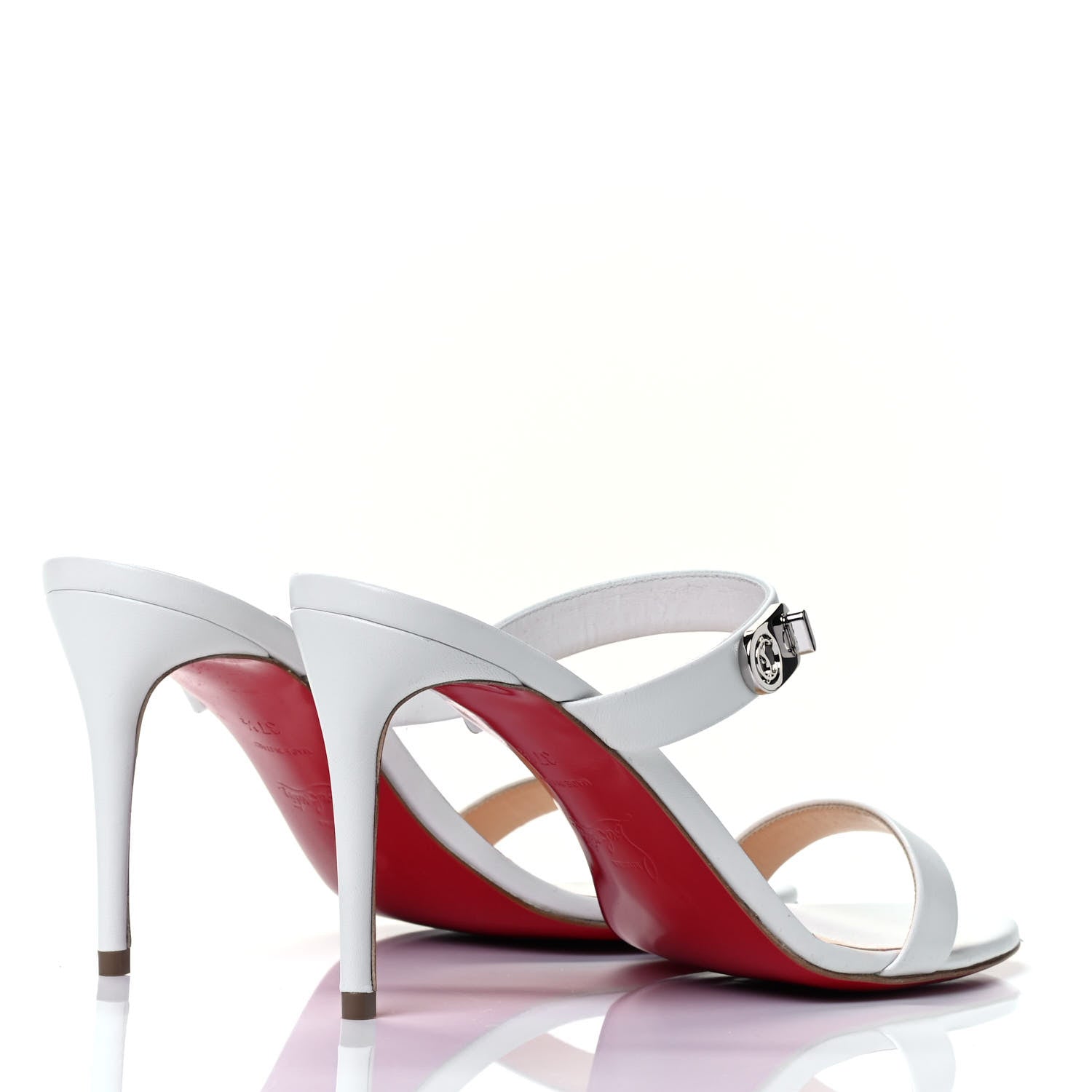 Christian Louboutin Kid Lock Me 85 Slide Sandals 37.5 White 5 of 7