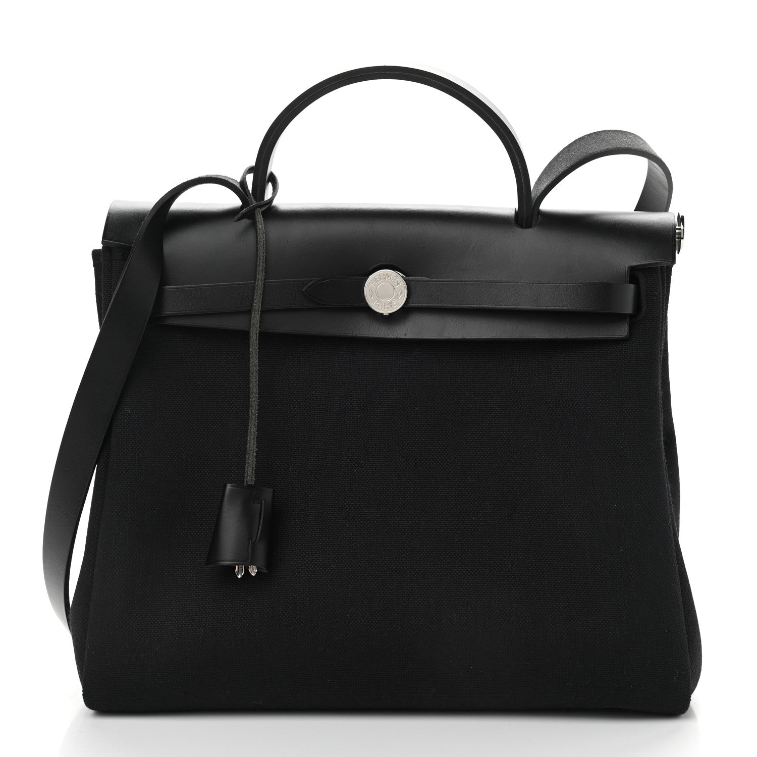 Hermes Military Toile Vache Hunter Herbag Zip Retourne 31 PM Black 3 of 12