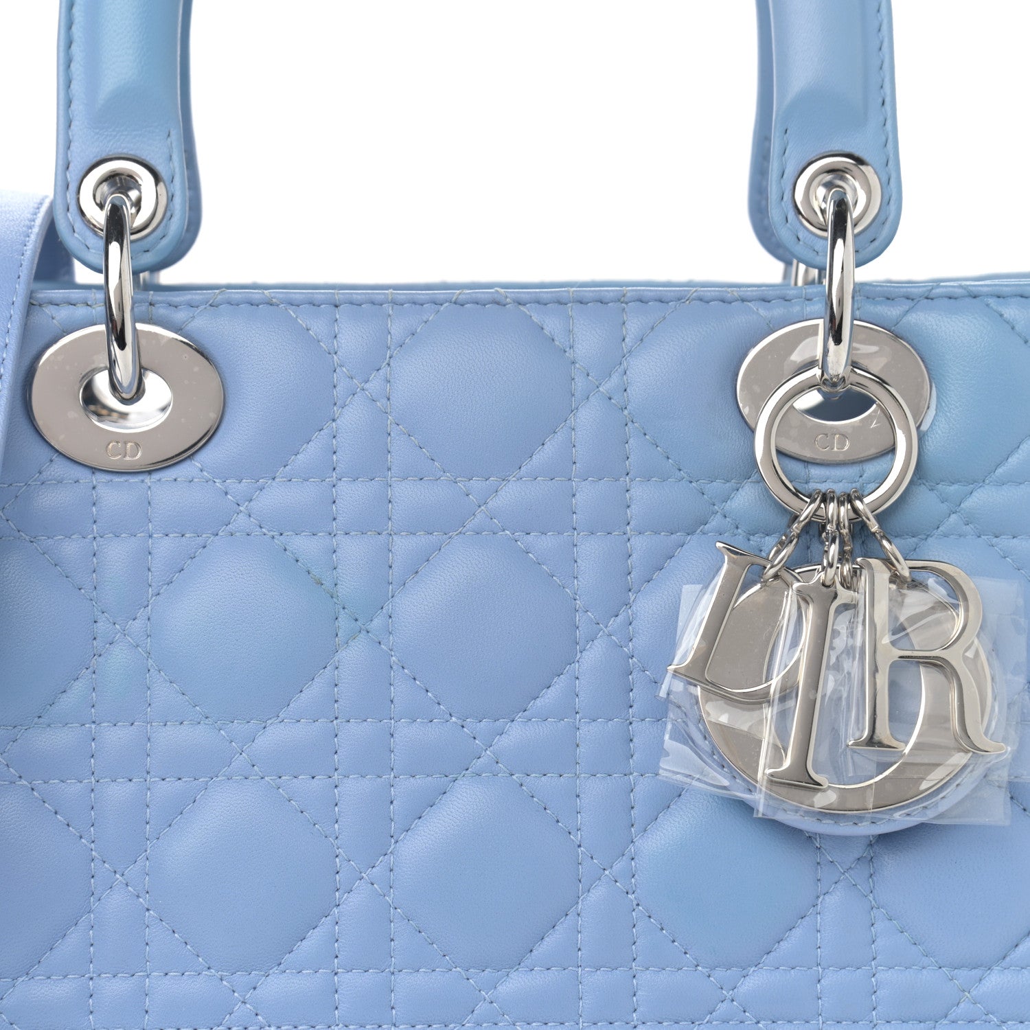 Christian Dior Lambskin Cannage Medium Lady Dior Light Blue 7 of 11