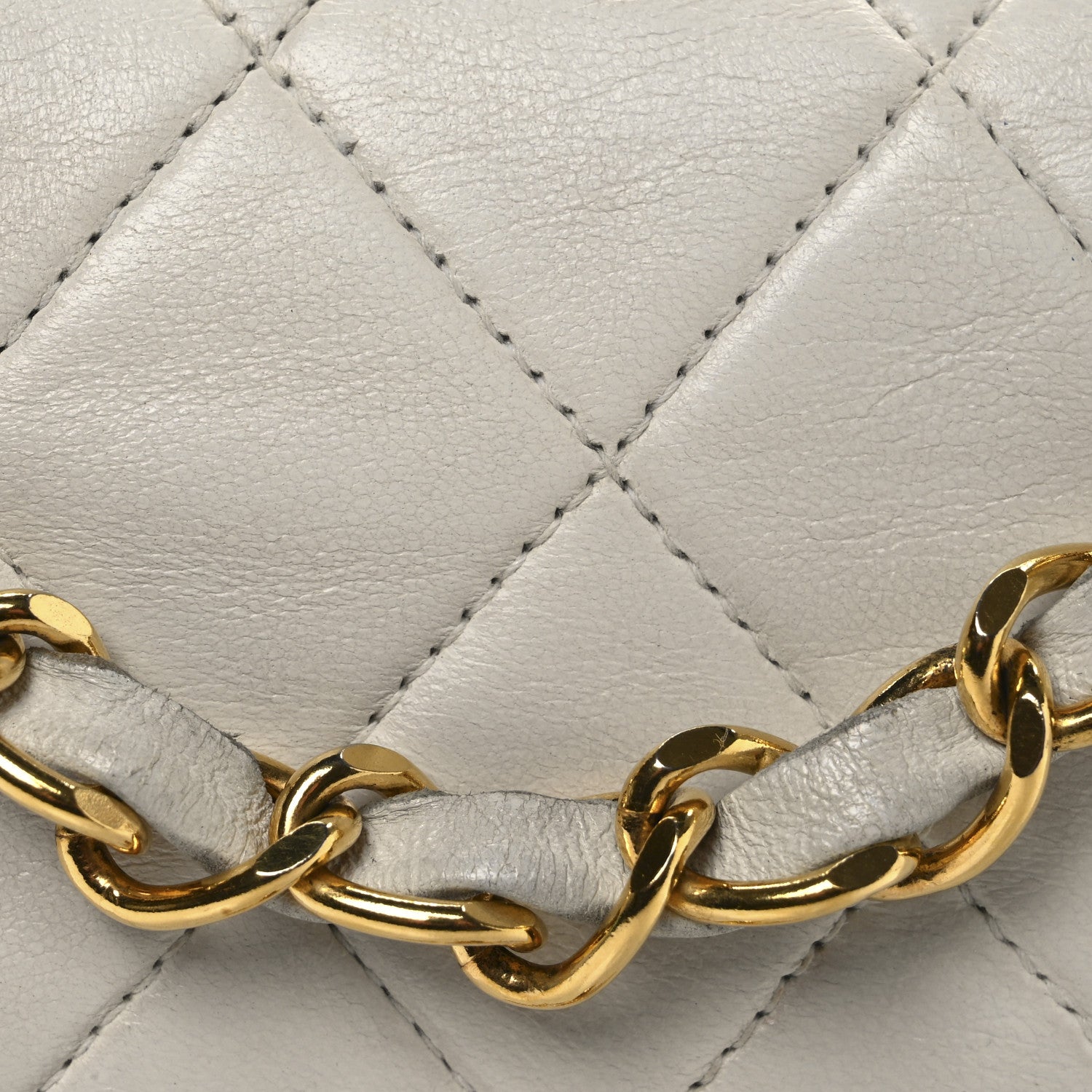 Chanel Lambskin Quilted Mini Square Flap White 9 of 18