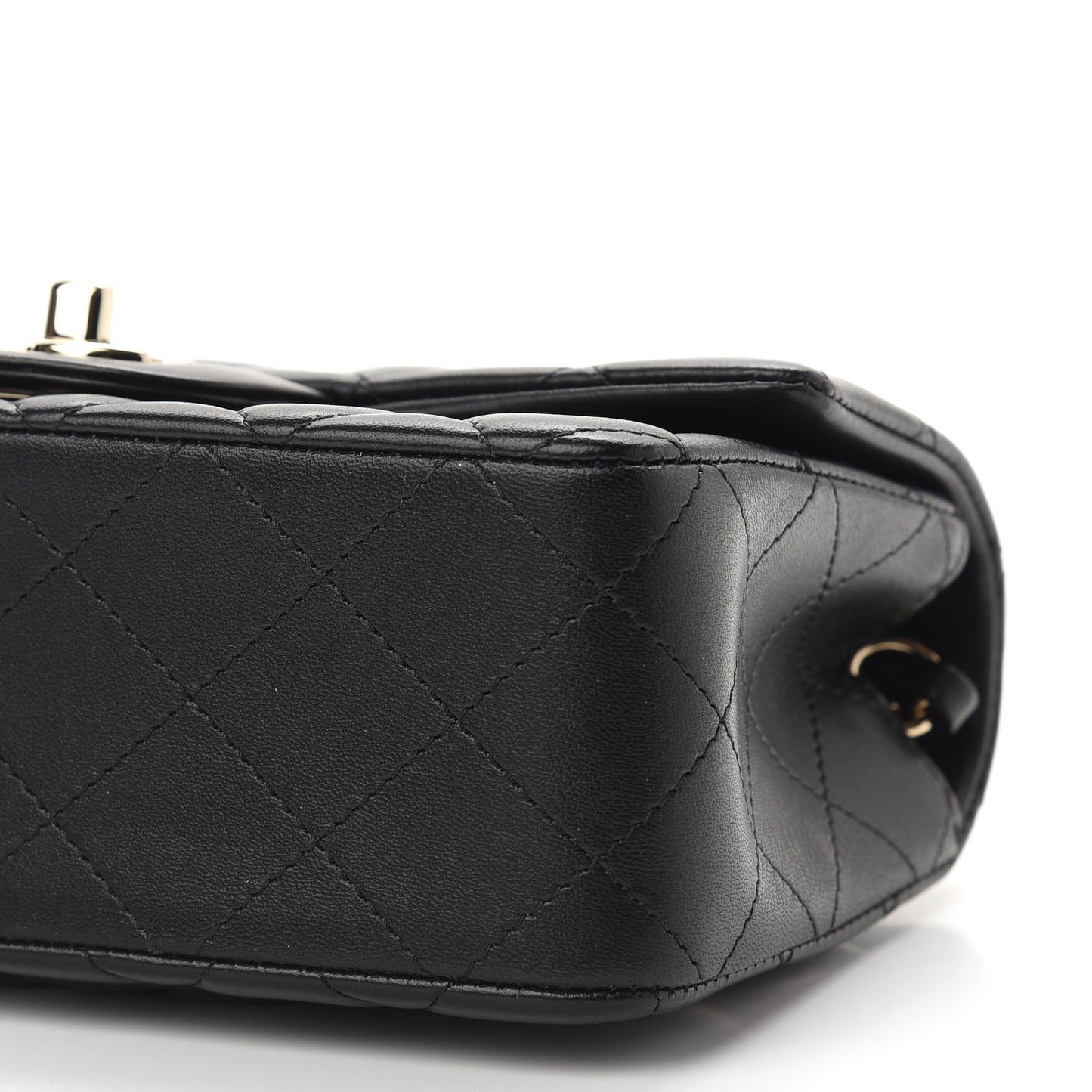 Lambskin Quilted Mini Rectangular Flap Black