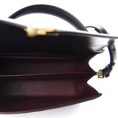 Saint Laurent Kid Scamosciato Smooth Calfskin Medium Classic Monogram Cassandra Top Handle Black Rouge Legion 5 of 9