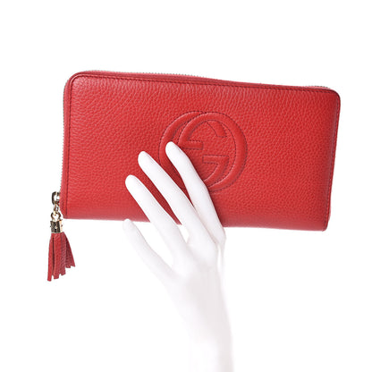 Gucci Pebbled Calfskin Soho Zip Around Wallet Red 2 of 7