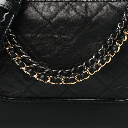 Chanel Aged Calfskin Quilted Small Gabrielle Hobo Black 7 of 9