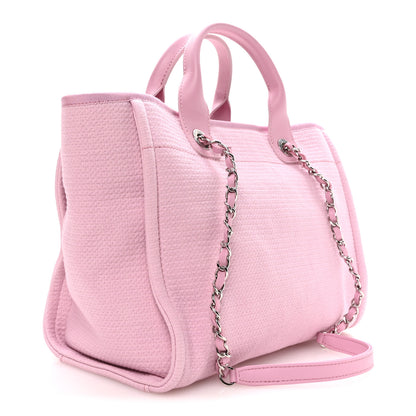 Chanel Mixed Fibers Small Deauville Tote Dark Pink 4 of 11