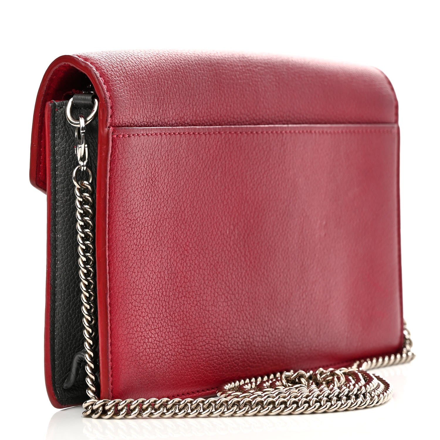 Louis Vuitton Calfskin My Lockme Chain Pochette Lie De Vin Etain Creme 3 of 13