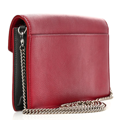Louis Vuitton Calfskin My Lockme Chain Pochette Lie De Vin Etain Creme 3 of 13
