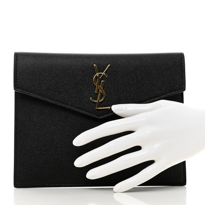 Saint Laurent Grain De Poudre Uptown Baby Pouch Black 2 of 7