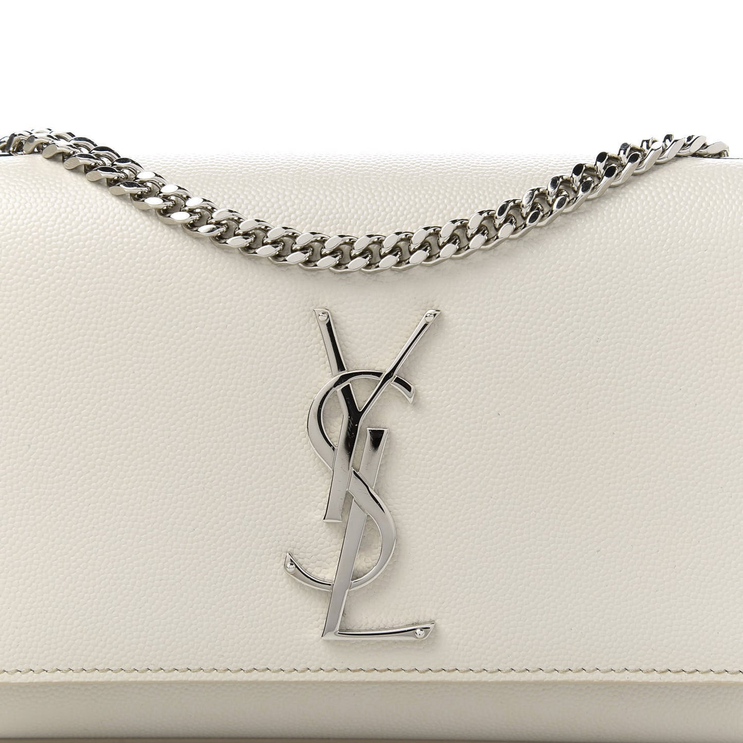 Grain De Poudre Small Monogram Kate Satchel Blanc Vintage