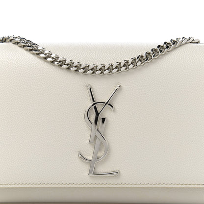 Saint Laurent Grain De Poudre Small Monogram Kate Satchel Blanc Vintage 10 of 10