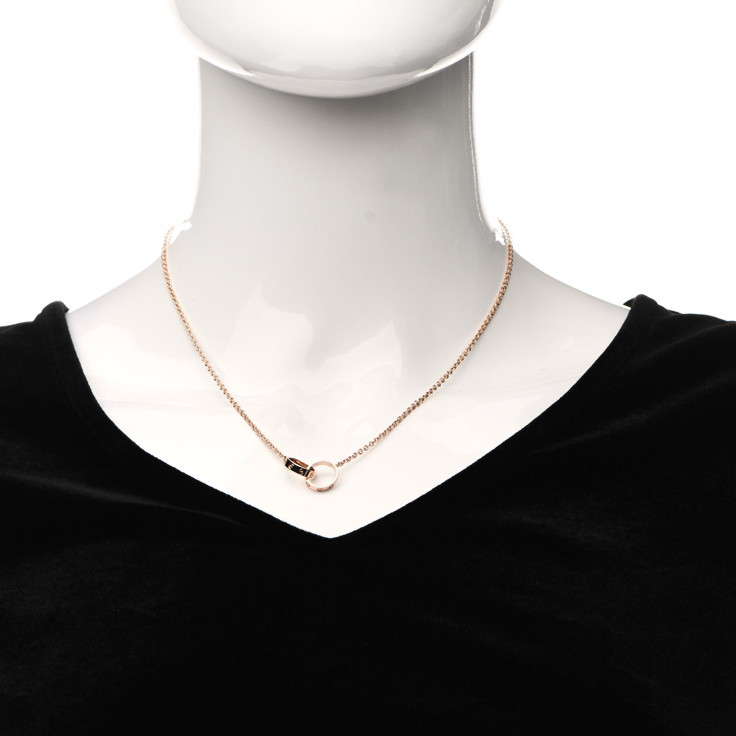 18K Pink Gold Interlocking LOVE Necklace