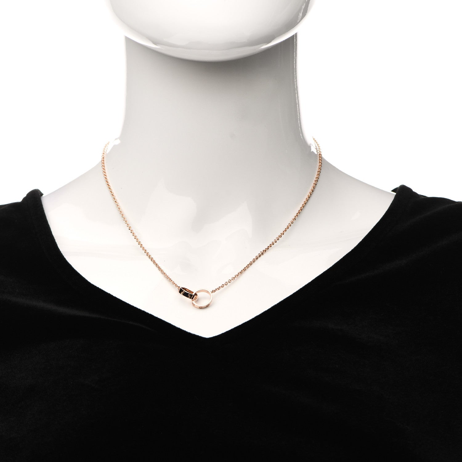 Cartier 18K Pink Gold Interlocking LOVE Necklace 2 of 6