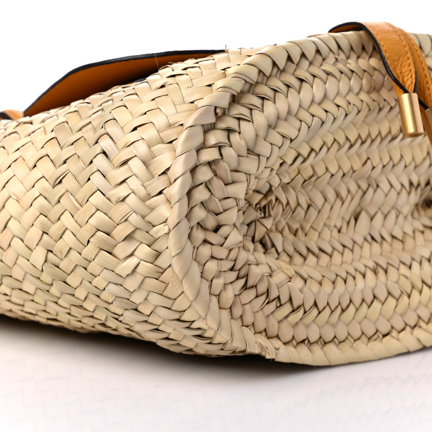 Chloe Raffia Small Grain Calfskin Medium Marcie Basket Yellow 6 of 8