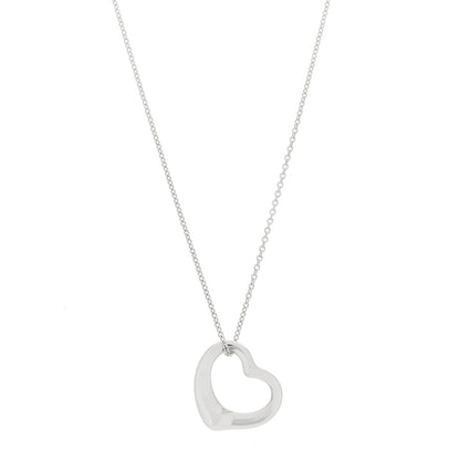 Tiffany Sterling Silver 16mm Elsa Peretti Open Heart Pendant Necklace 1 of 6