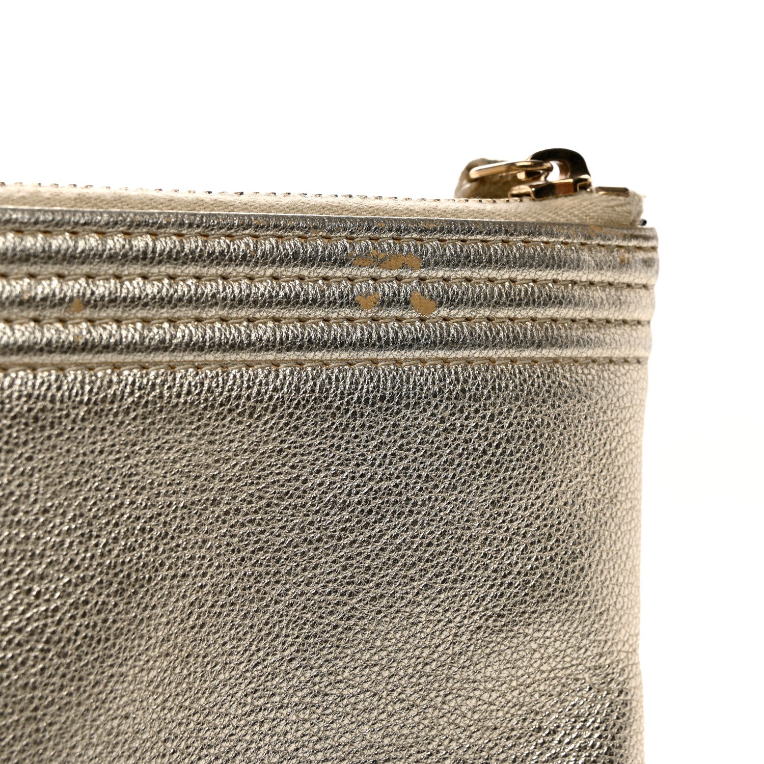 Chanel Metallic Goatskin Lambskin Medium Boy Cosmetic Case Black Gold 9 of 9