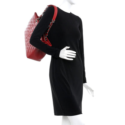 Chanel Caviar Quilted Grand Shopping Tote GST Red 2 of 9