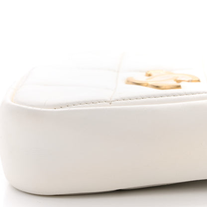 Chanel Lambskin Quilted Diamond Clutch With Chain White 10 of 12